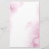 Roze Waterverf Abstract Lijst Briefpapier (Voorkant)