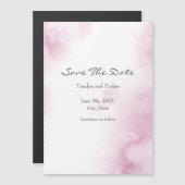 Roze Waterverf Abstract Lijst Magnetische Uitnodiging (Voorkant / Achterkant)