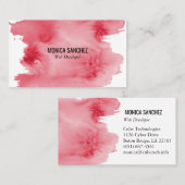 Roze waterverf abstract visitekaartje ontwerp (Voorkant / Achterkant)