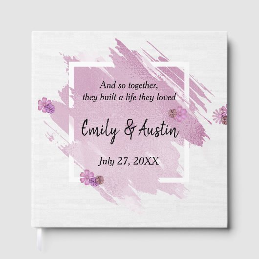 Roze Waterverf Abstract Weddenschap Boek (Voorkant)