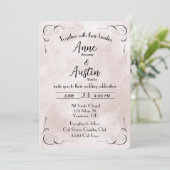 Roze Waterverf Abstracte bruiloft uitnodigen Kaart (Staand voorkant)