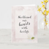 Roze Waterverf Abstracte sympathie Kaart (Gele Bloem)