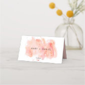 Roze Waterverf achtergrond bruiloft Plaatskaartje (Voorkant)