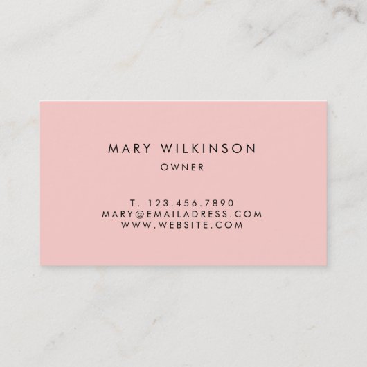 Roze Waterverf achtergrond Visitekaartje (Achterkant)