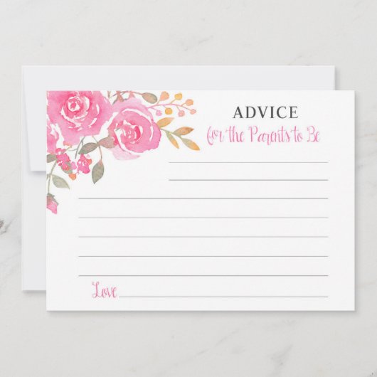 Roze Waterverf Advies voor de ouders om Kaart te z (Voorkant)