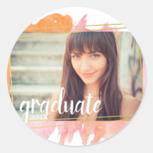 Roze Waterverf Afstuderen Fotostickers