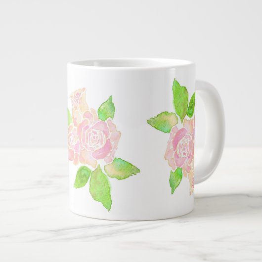 Roze Waterverf Albertine Rozen Grote Koffiekop (Voorkant rechts)