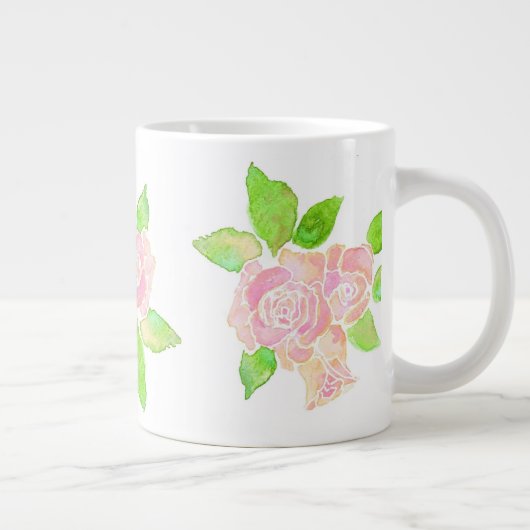  Roze Waterverf Albertine Rozen Grote Koffiekop (Rechts)