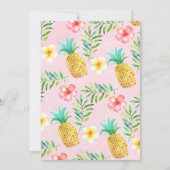 Roze Waterverf Aloha Luau Verjaardagsuitnodiging Kaart (Achterkant)