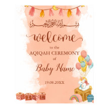 Roze Waterverf Aqiqah Aqeeqah Poster teken