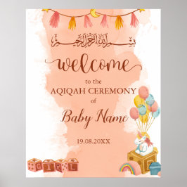 Roze Waterverf Aqiqah Aqeeqah Poster teken