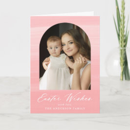 Roze Waterverf Arch 2 Fotopaasmaak Feestdagen Kaart