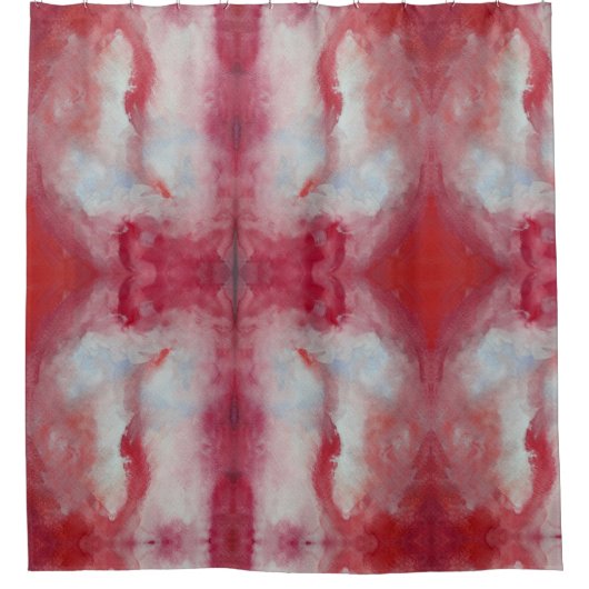 Roze Waterverf Art douchegordijn (Voorkant)