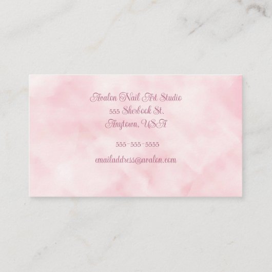 Roze Waterverf Art Studio Visitekaartje (Achterkant)