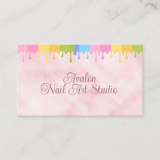 Roze Waterverf Art Studio Visitekaartje (Voorkant)