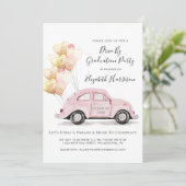 Roze Waterverf auto, gedeclasseerd Kaart (Staand voorkant)