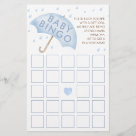 Roze Waterverf Baby Bingo Game Kaart