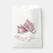Roze Waterverf Baby Booties Baby shower Bedankzakje (Voorkant)