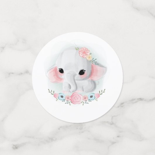 Roze Waterverf Baby Dieren Confetti (Kleine voorkant)