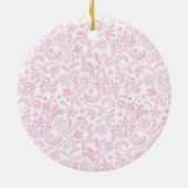 Roze Waterverf Baby meisje NAAM BIRTH DATUM Keramisch Ornament (Achterkant)