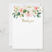 Roze waterverf baby shower bedankkaart kaart (Voorkant)