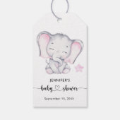 Roze Waterverf Baby shower Cadeaulabel (Achterkant)