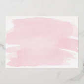 Roze Waterverf Baby shower Gold Foil uitnodiging (Achterkant)