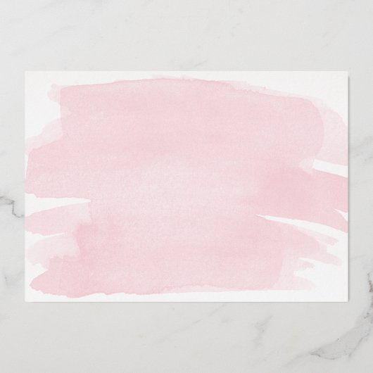 Roze Waterverf Baby shower Gold Foil uitnodiging (Achterkant)