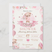 Roze Waterverf Baby shower Kaart (Voorkant)