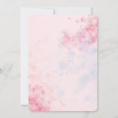 Roze Waterverf Baby shower Kaart (Achterkant)