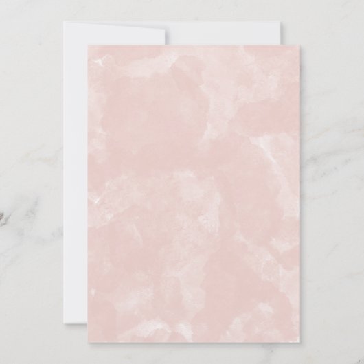 Roze Waterverf Baby shower Kaart (Achterkant)