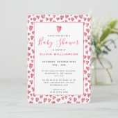 Roze Waterverf Baby shower Kaart (Staand voorkant)