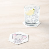 Roze Waterverf Baby shower Kartonnen Onderzetters (Insitu)