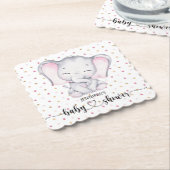 Roze Waterverf Baby shower Kartonnen Onderzetters (Gebogen)