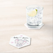 Roze Waterverf Baby shower Kartonnen Onderzetters (Insitu)