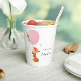 Roze waterverf baby shower papieren bekers