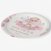 Roze Waterverf Baby shower Papieren Bordje (Gekanteld)