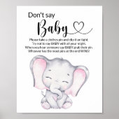 Roze Waterverf Baby shower Poster (Voorkant)