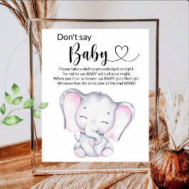Roze Waterverf Baby shower Poster