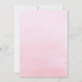 Roze Waterverf Baby shower Tea Party uitnodiging (Achterkant)