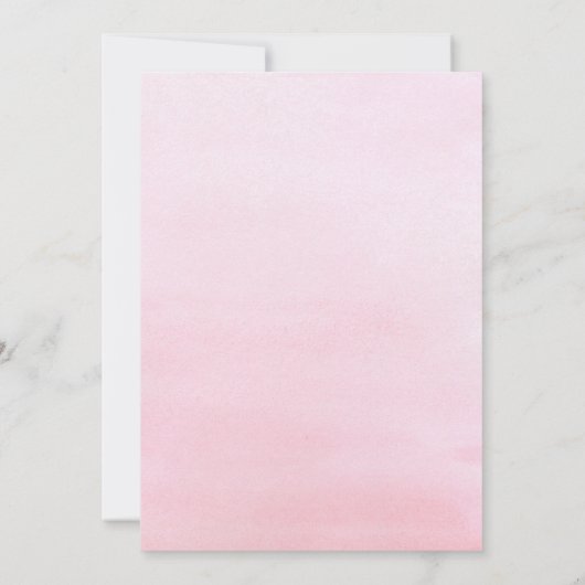 Roze Waterverf Baby shower Tea Party uitnodiging (Achterkant)