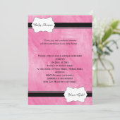 Roze Waterverf Baby shower Uitnodiging (Staand voorkant)