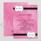 Roze Waterverf Baby shower Uitnodiging (Voorkant / Achterkant)