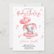 Roze Waterverf Baby shower Uitnodiging
