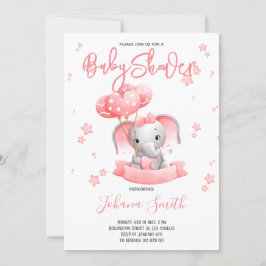 Roze Waterverf Baby shower Uitnodiging
