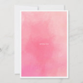 Roze Waterverf Baby shower uitnodiging (Achterkant)