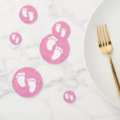 Roze Waterverf Baby shower voetafdruk Confetti (Groep)