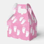 Roze Waterverf Baby shower voetafdrukpatroon Bedankdoosjes (Voorkant Zijde)