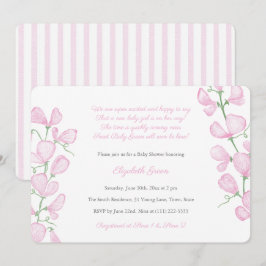  roze Waterverf - Baby shower voor meisjes Kaart