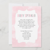Roze Waterverf Baby Sprinkle, meisje baby shower Kaart (Voorkant)